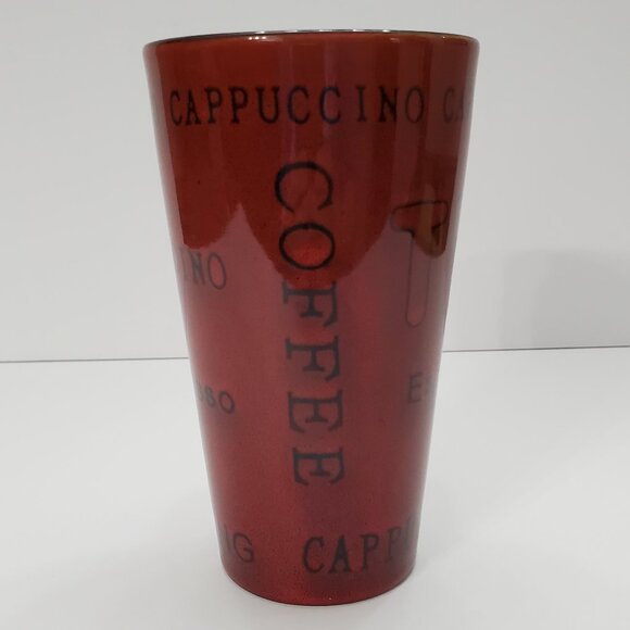 Pfaltzgraff Basics Latte Mugs Burnt Orange Dark Red Tall Coffee Mugs - Picture 6 of 10